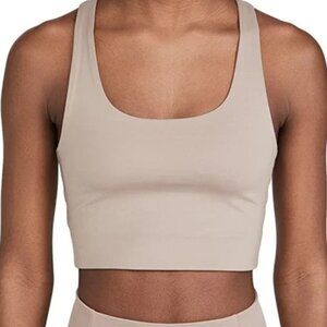 Girlfriend Collective Paloma Racerback Sports Bra in Limestone Tan, L